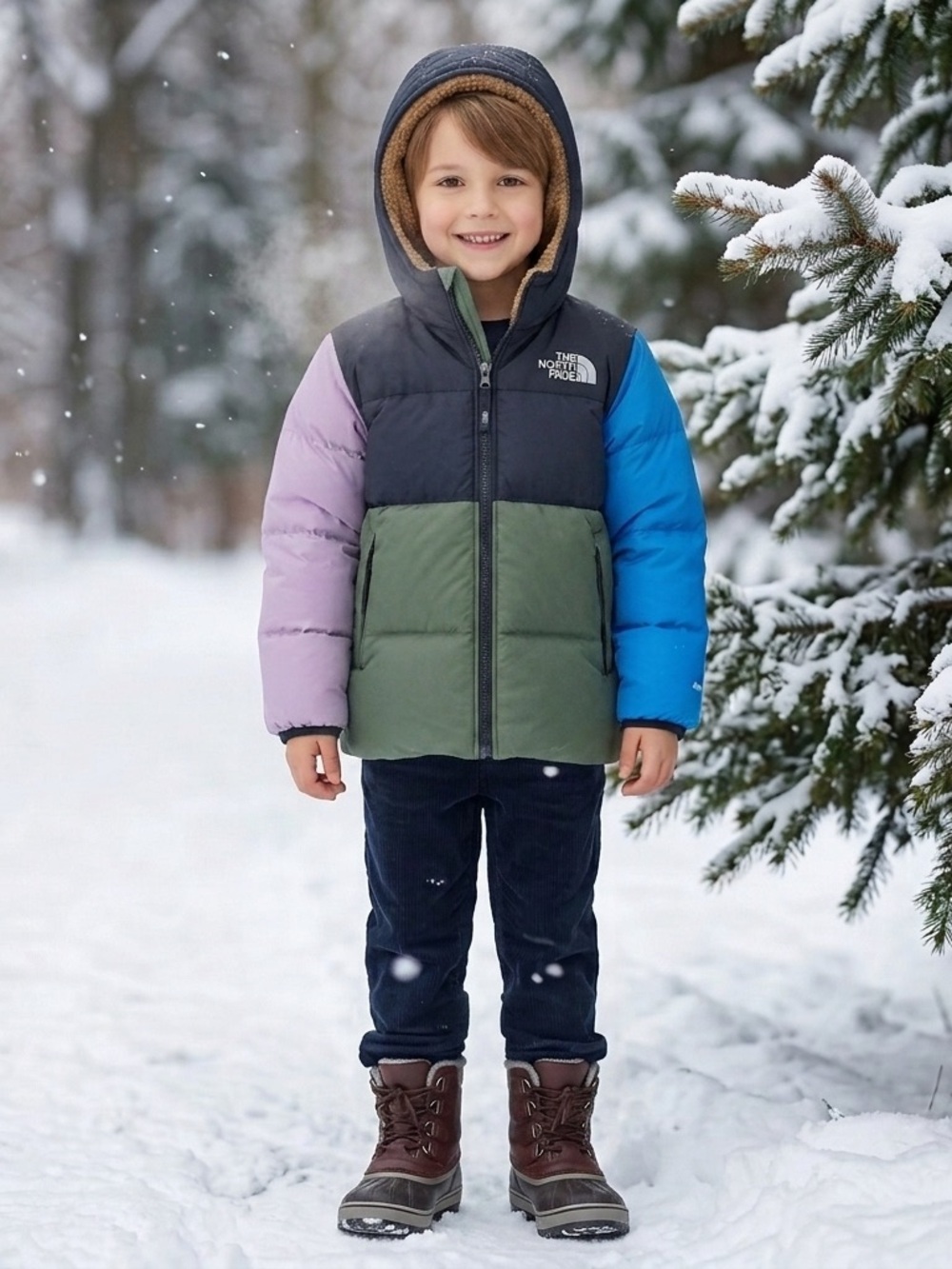 The North Face Youth Colorblock Sherpa Lined Down Winter Puffer Jacket 6